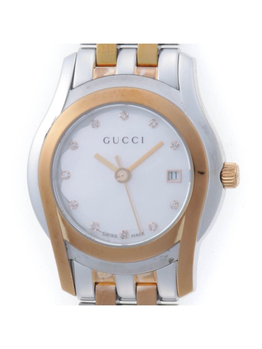 Gucci G-Class Quartz Stainless Steel Pink Gold Plated Shell Watch